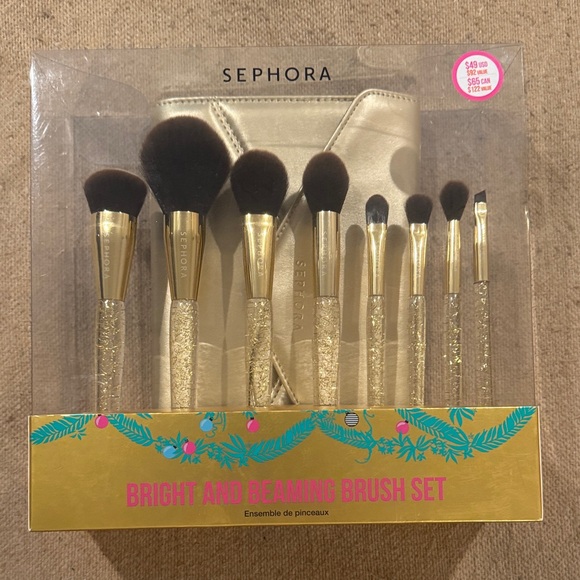 Sephora Other - Sephora Gold Glitter Handle Makeup Brush Set
